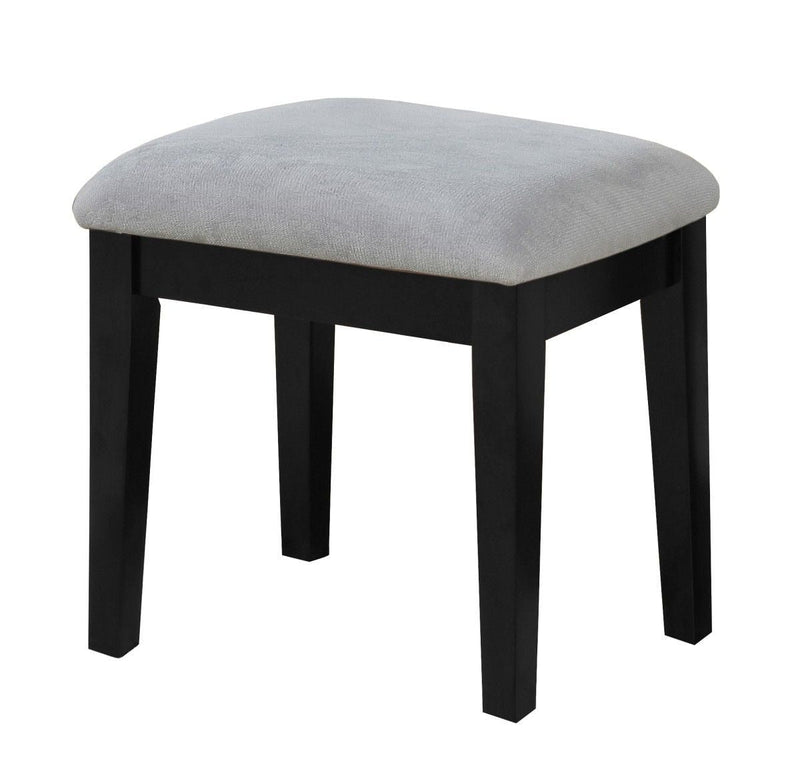 Lynn 1-Drawer Black Dressing Table Makeup Vanity Set with Stool and Mirror D8P2