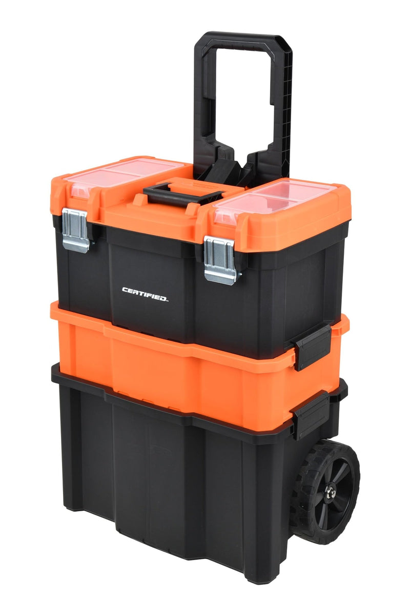Rolling Mobile Toolbox with 2 Organizers, Orange Q3A7