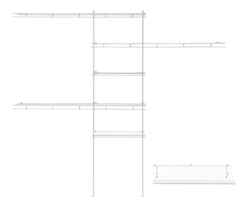 Deluxe Shelf & Rod Closet Organizer System Kit, 5-ft x 8-ft P4B5