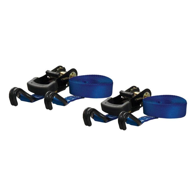 83020 Cargo Straps with J-Hooks, Blue, 733-lb, 16-ft, 2-pk W6G9