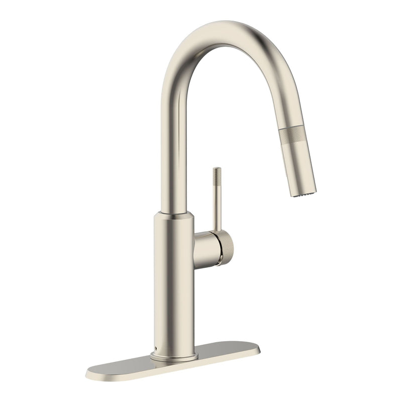 Colby 1-Handle Pull-Down Kitchen Faucet with Knurled Accents, Stainless Steel R2L7