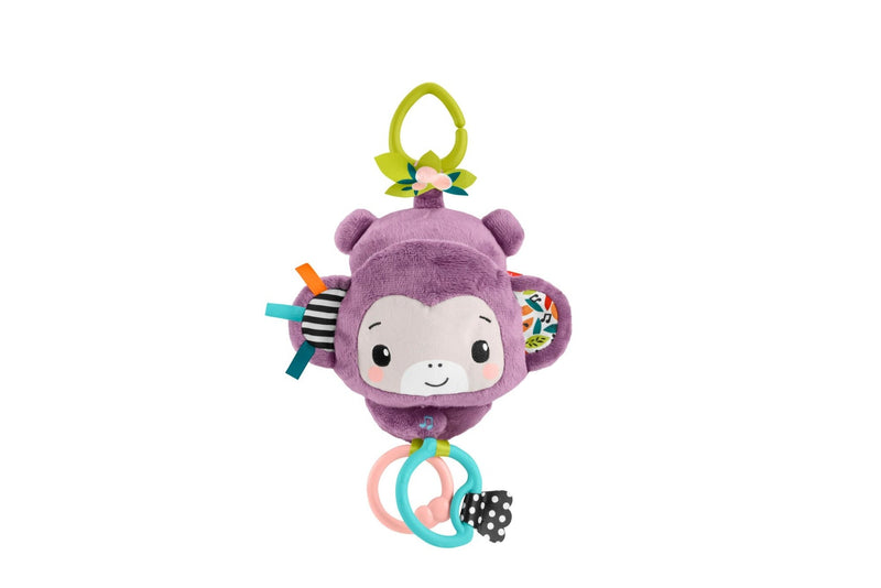 Sing n Go Purple Monkey Plush Baby Stroller Sensory Toy For Newborns P9H3