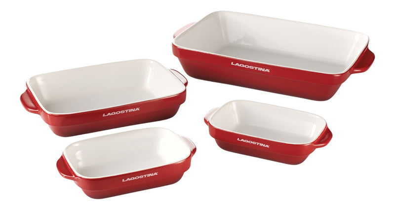 Ceramic Bakeware Set, Red, Assorted Sizes, 4-pc F5L5