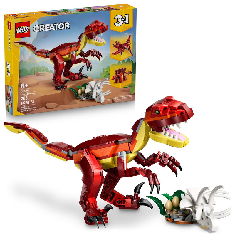Creator 3-in-1 Fierce Dinosaur Toy Building Set - 31379, 283-pcs, Ages 8+ T2X3