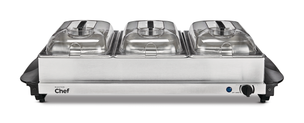 3-Tier Buffet Server/Food Warmer with Warming Tray, Stainless Steel, 300W O9Z7 - product image 2