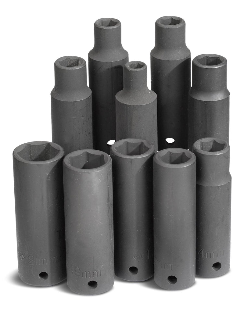 1/2-in Drive Deep Impact Socket Set, Metric, 10-pc C9K6