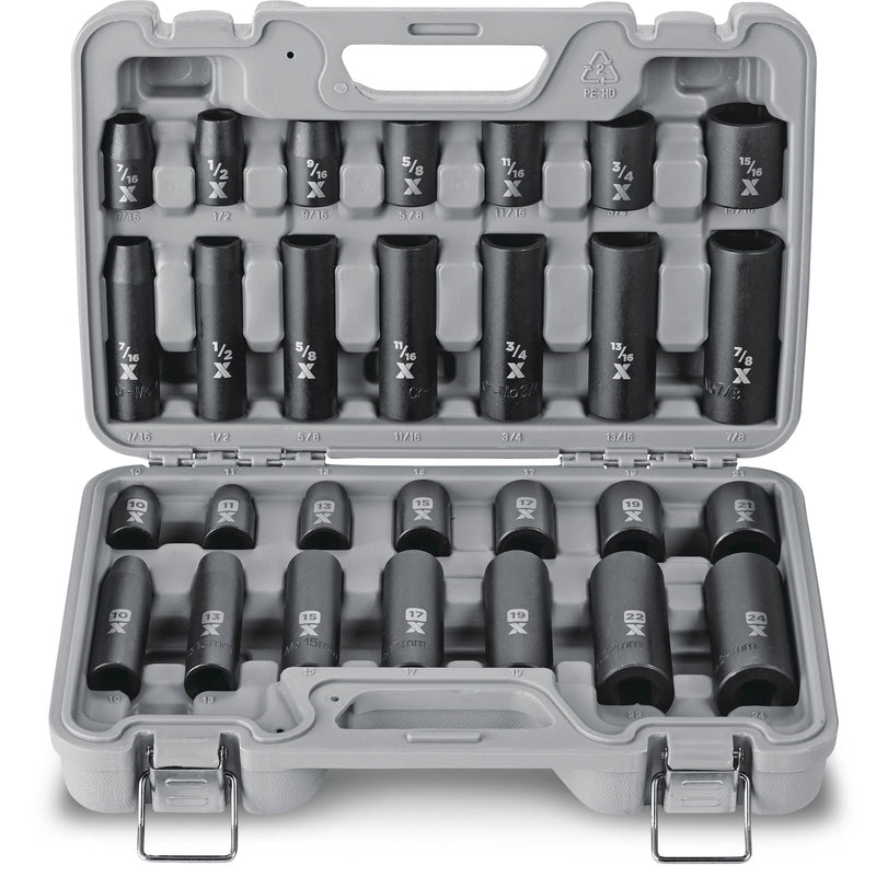 1/2-in Drive Professional Grade Impact Socket Set, 28-pc, CRMO F4G2