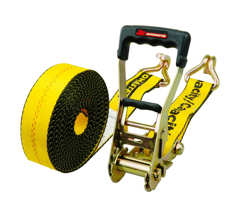 10,000-lb Ratchet Tie Down Strap, Abrasion Resistant, 2-in x 27-ft R1R9