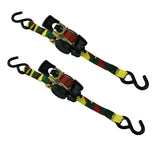 1,200-lb Retractable Camo Ratchet Tie Down Straps, 1-in x 10-ft, 2-pk J5L5 - product image 1
