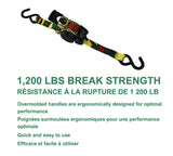 1,200-lb Retractable Camo Ratchet Tie Down Straps, 1-in x 10-ft, 2-pk J5L5 - product image 6