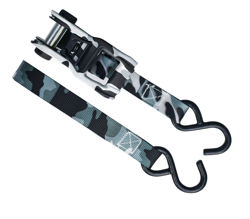 1,500-lb Snow Camo Ratchet Tie Down, 1-in x 10-ft, 2-pk T0Z0