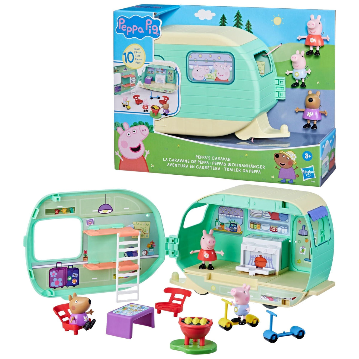 Pig 2-in-1 Caravan/Camper Playset with 3 Figures Y8C0 - product image 1