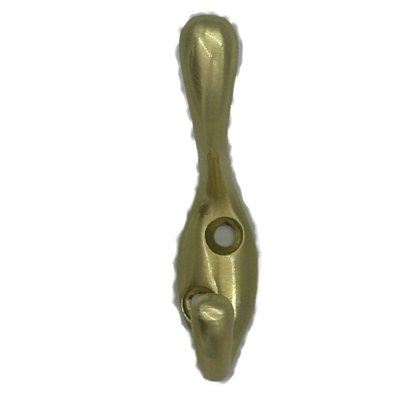 Single Hook, 3.5", Satin Brass, 3pk I7B6