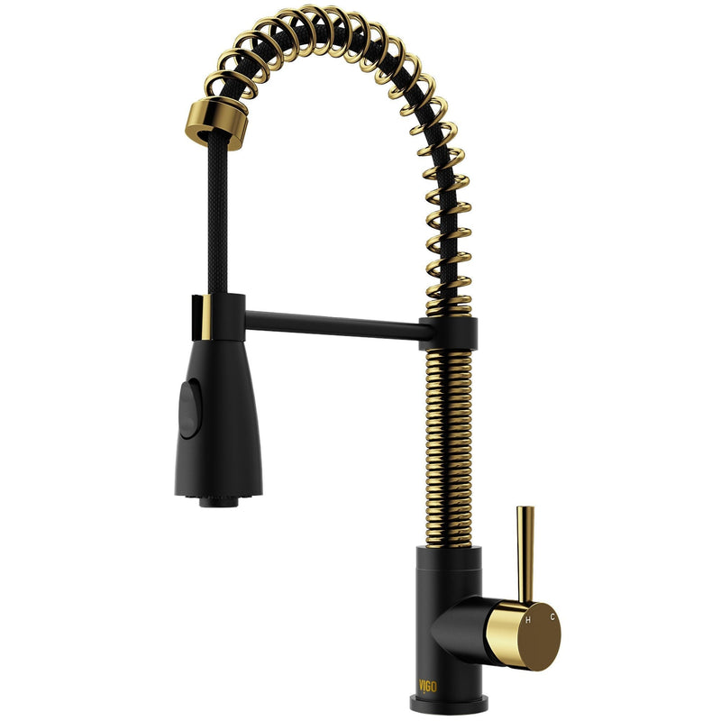 Brant 19-in Single-Handle Gold/Black Kitchen Faucet R5W9