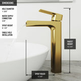 Sottile MatteShell White Bathroom Sink/Basin Set with Amada Faucet and Glass Rectangular Vessel F2Q8 - product image 6